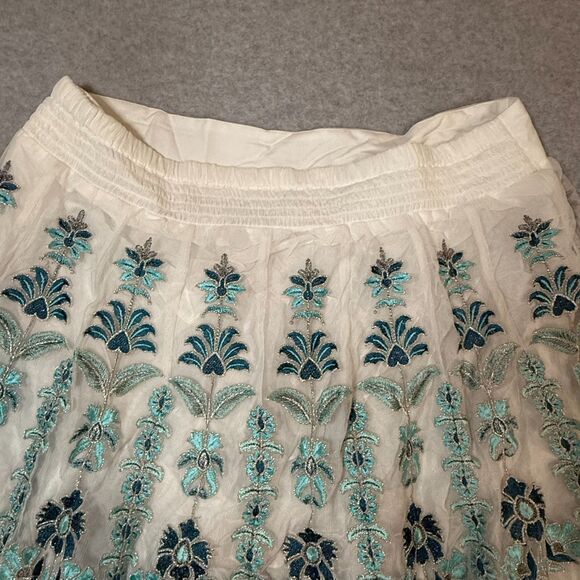 Soft Surroundings Icon Alexandria Embroider Maxi Skirt Boho Fairy Whimsical Sz L - Picture 6 of 8